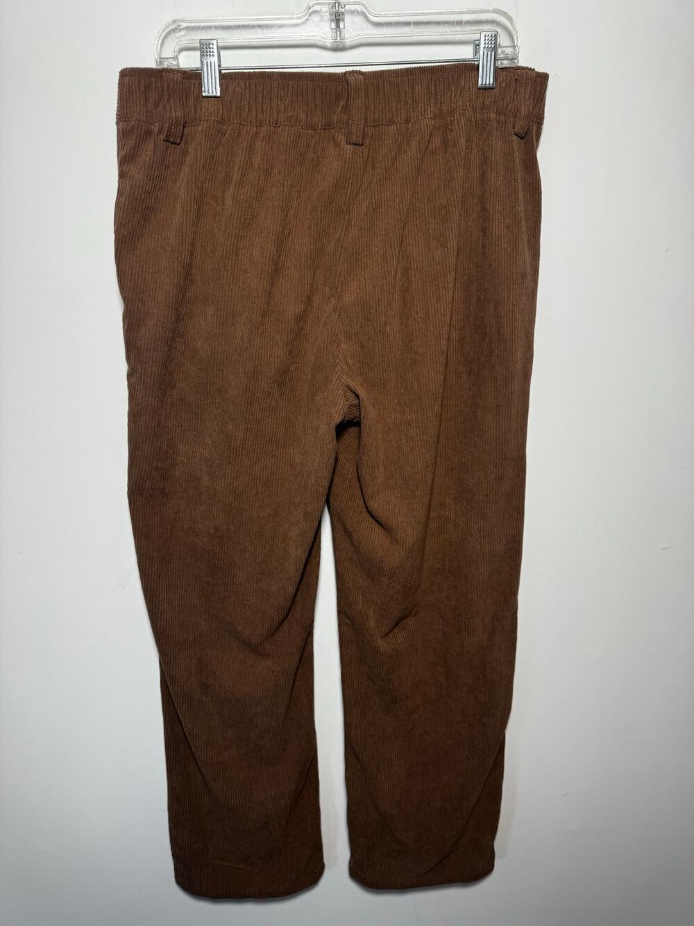 Halara High Waisted Corduroy Casual Pants Brown Wide Leg Pocket Trousers Size L